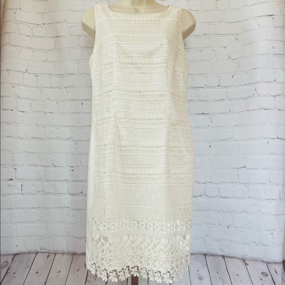 Premise Dresses Women’s Size 8 Lace Eyelet Off White Fully Lined